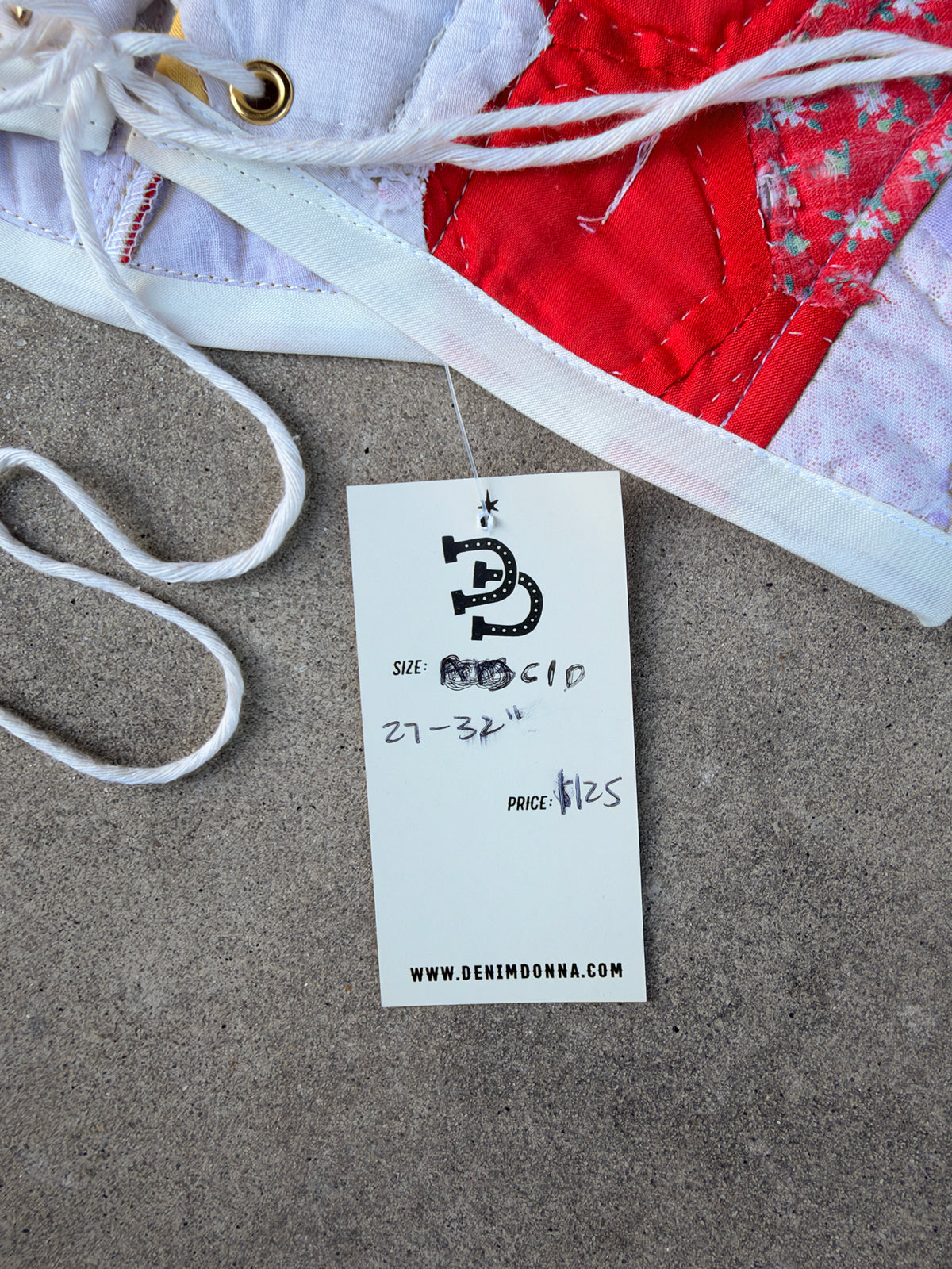 Red Flower Quilt Bra Top (C/D CUP) 27"-32"