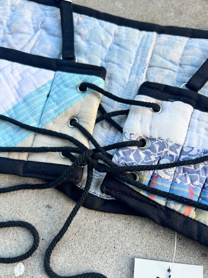 Blk Distressed Quilt Bra Top (C/D CUP) 30"-34"