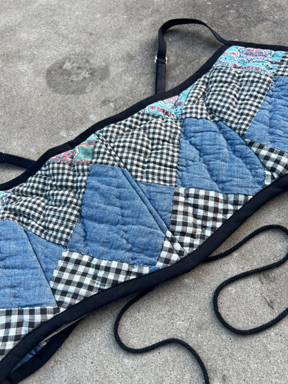 Blue Quilt Bra Top (DD CUP) 32"-36"