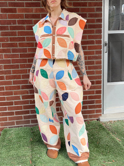 Fall Leaves Crop Quilt Vest