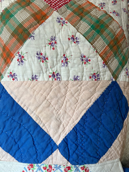 x marks the spot - Upcycled Quilt Hoodie