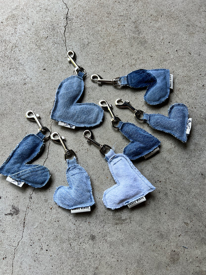 Denim Heart Keychain