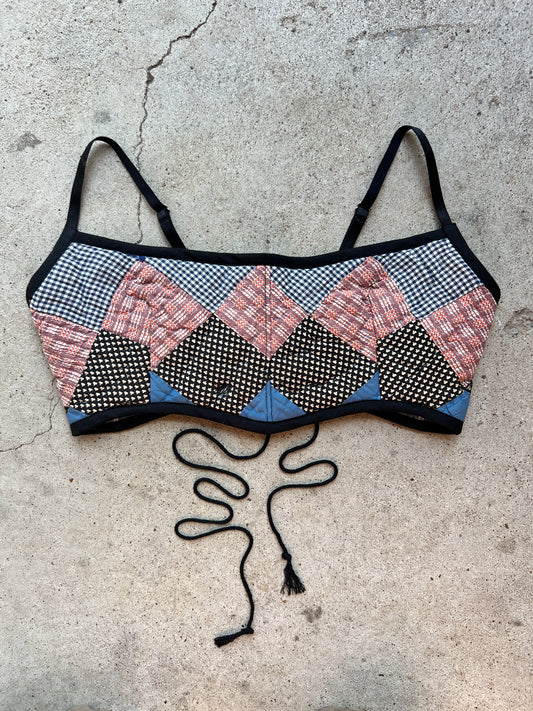 Black & Blue No. 2 Quilt Bra Top (C/D CUP) 30"-34"