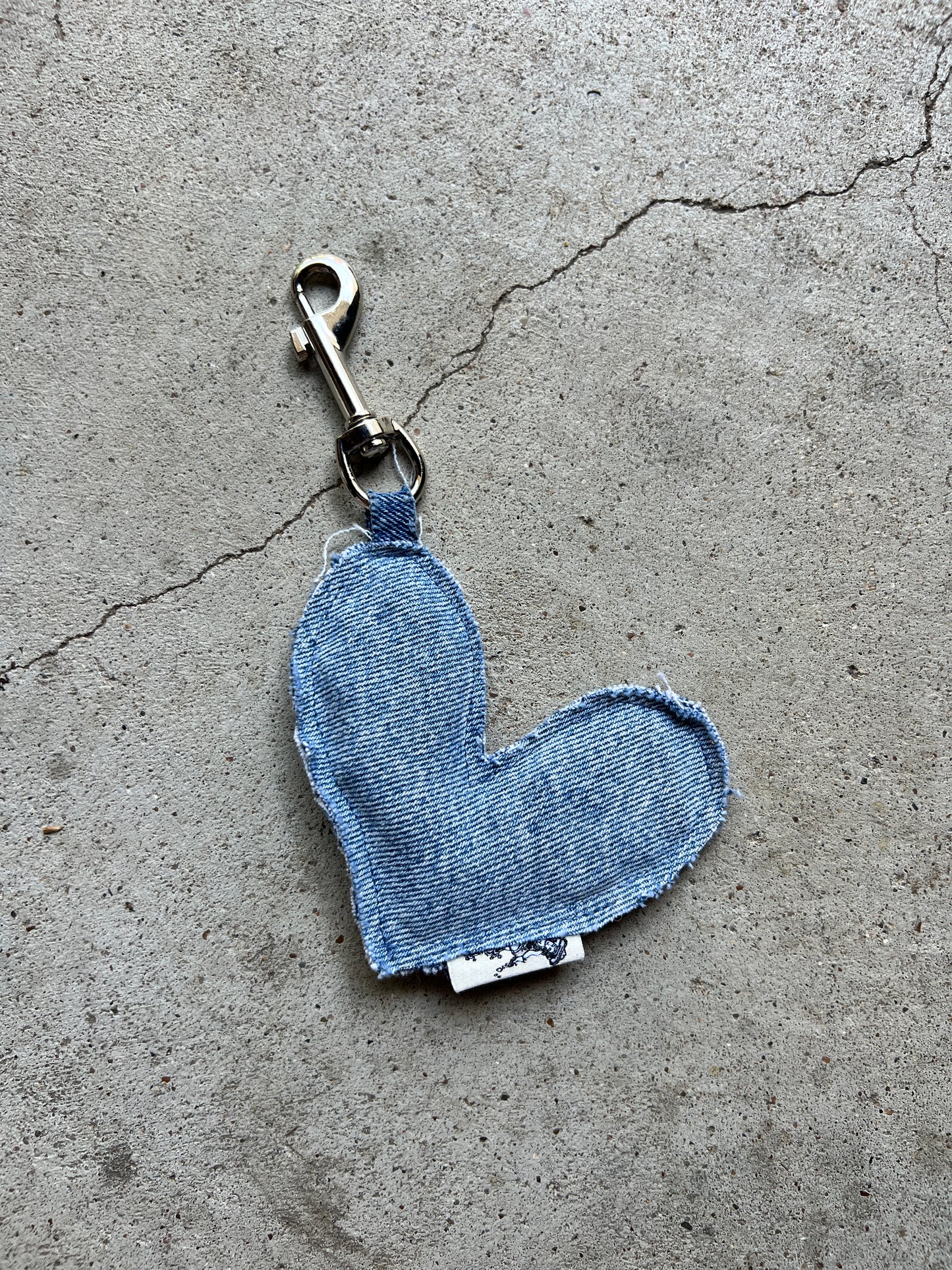 Denim Heart Keychain