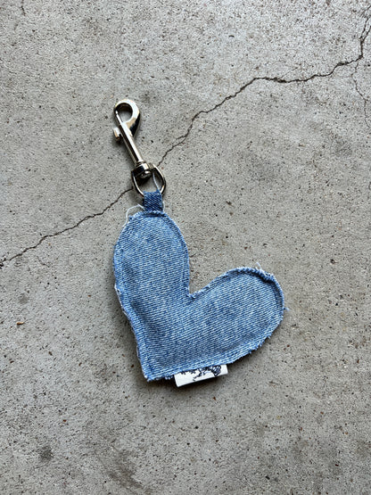 Denim Heart Keychain