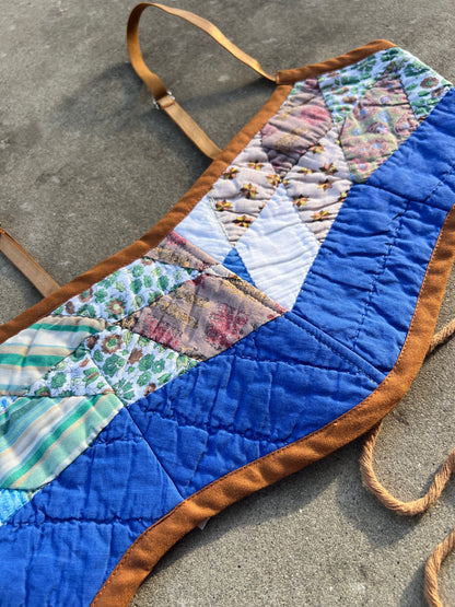 Blue/Brown Quilt Bra Top (A/B CUP) 30" - 34"