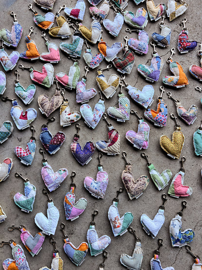 Quilted Heart Keychain